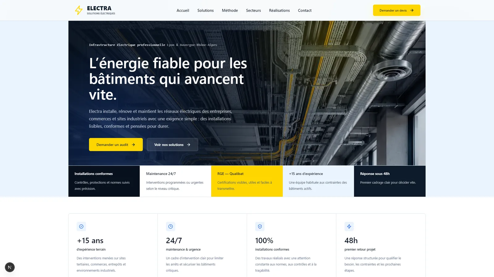 Site vitrine Elektra